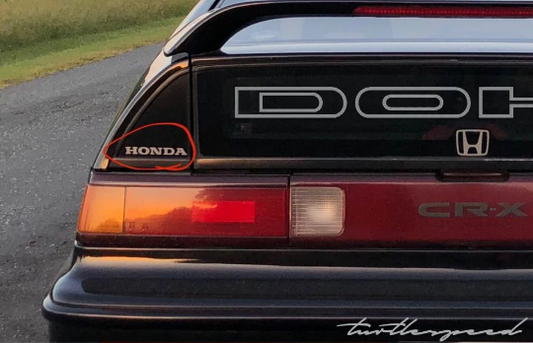 88-91 Honda CRX Dohc Left Trunk Garnish Decal Si